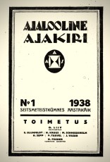 Ajalooline Ajakiri ; 1 1938